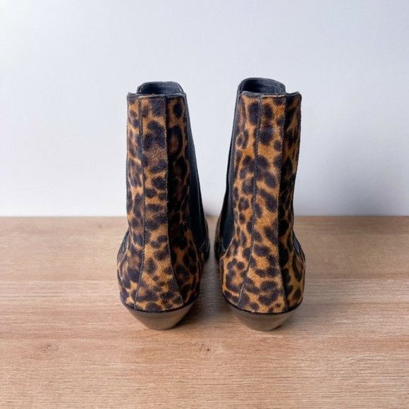 Saint Laurent West Chelsea Leopard Western Ankle Boots Size 38 - Picture 5 of 10